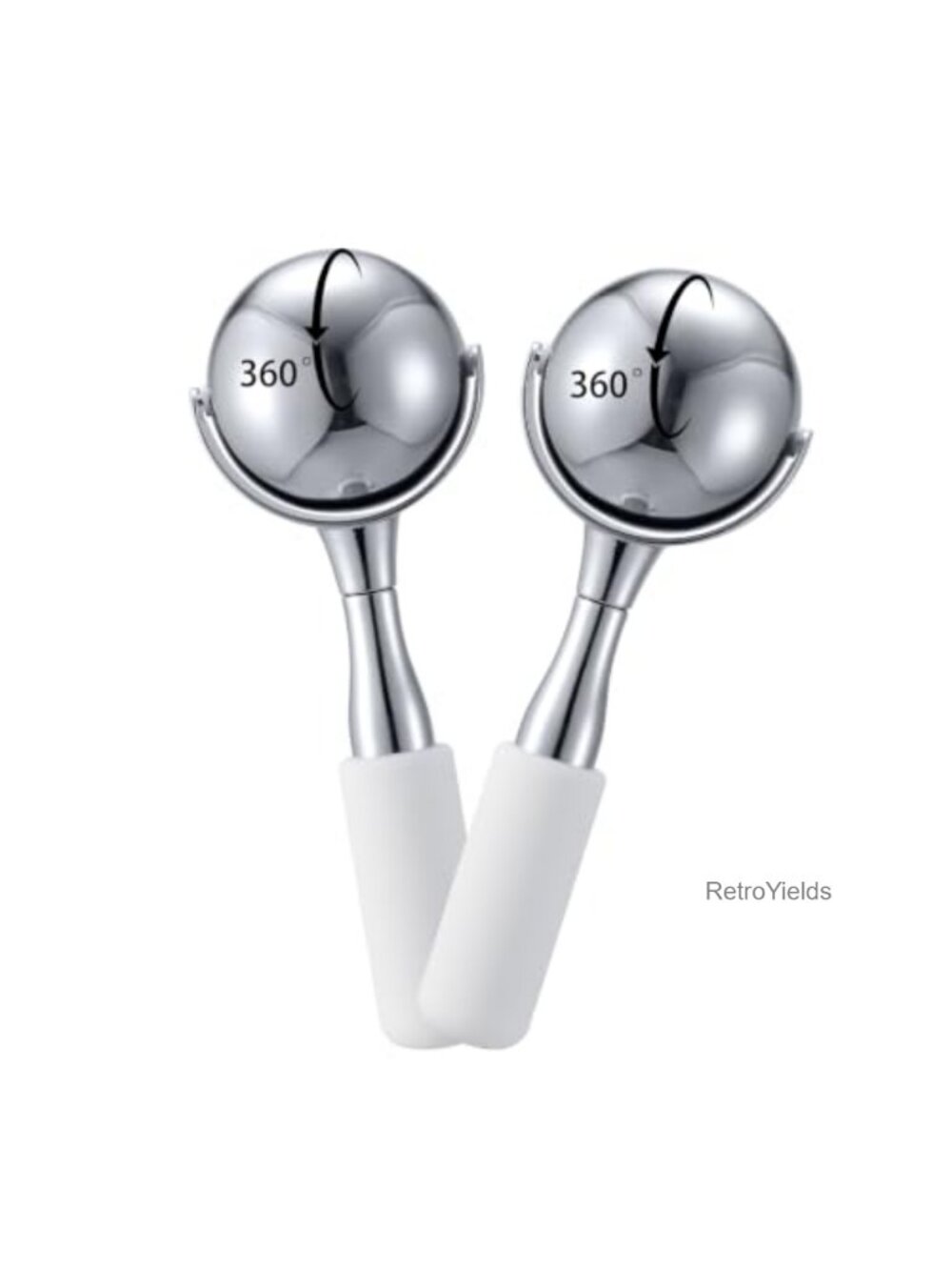 360 Rotating Ice Globes for Face & Eyes, Stainless Steel Cryo Roller Skin Care